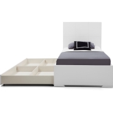Anna Twin Bed w/ Trundle in High Gloss White